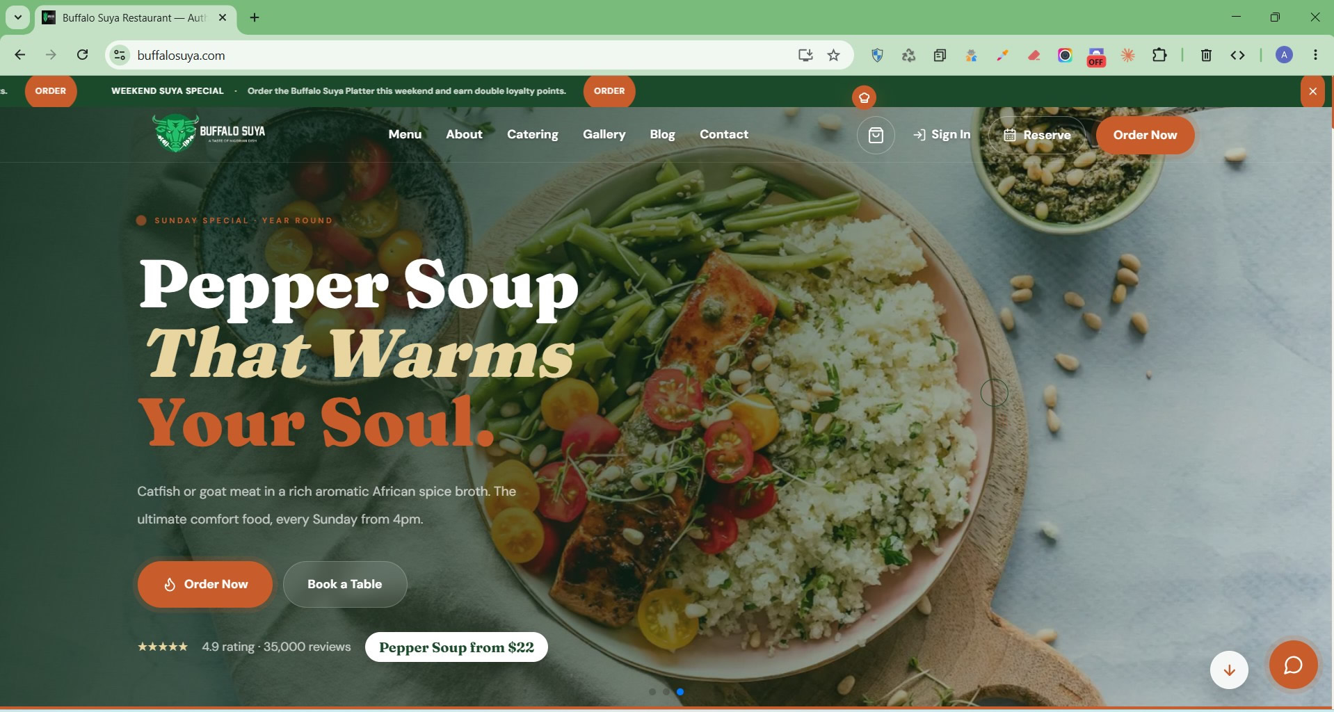 Buffalo Suya Restaurant - Online Ordering & Restaurant Website